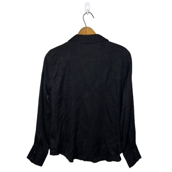 & Other Stories Paris Atelier Snake Reptile Print V Neck Collard Blouse - Picture 8 of 11